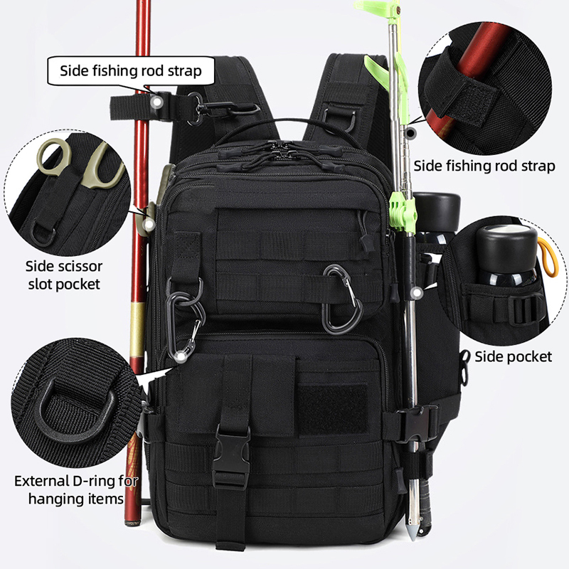 Fishing Equipment Bag - Camping Taktischer Rucksack Reise-Großrucksack 3-Tage-Angriffstasche Molle